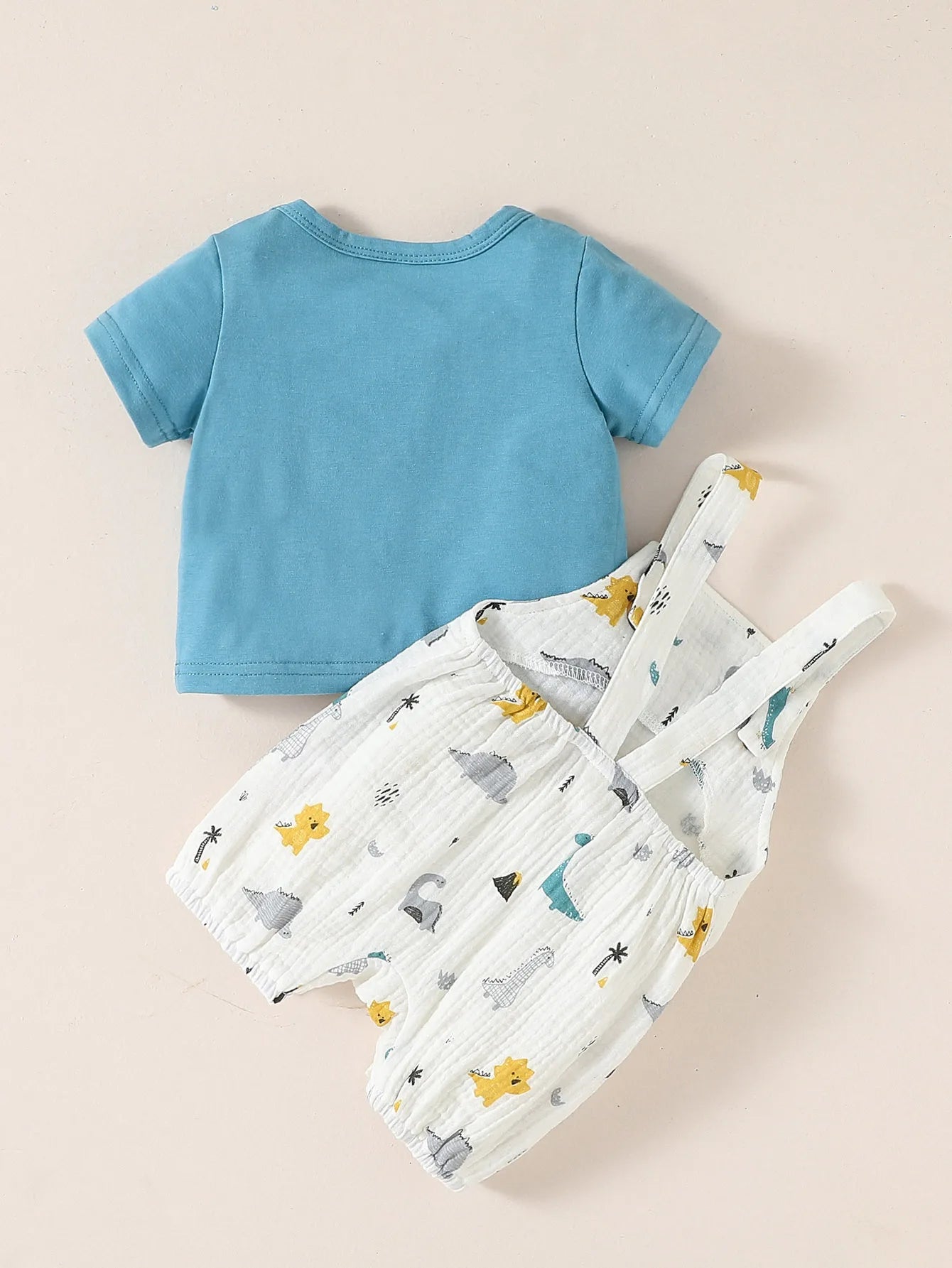 Camiseta de manga corta de verano para bebés, traje de Animal con tirantes para la moda diaria, 2 uds.