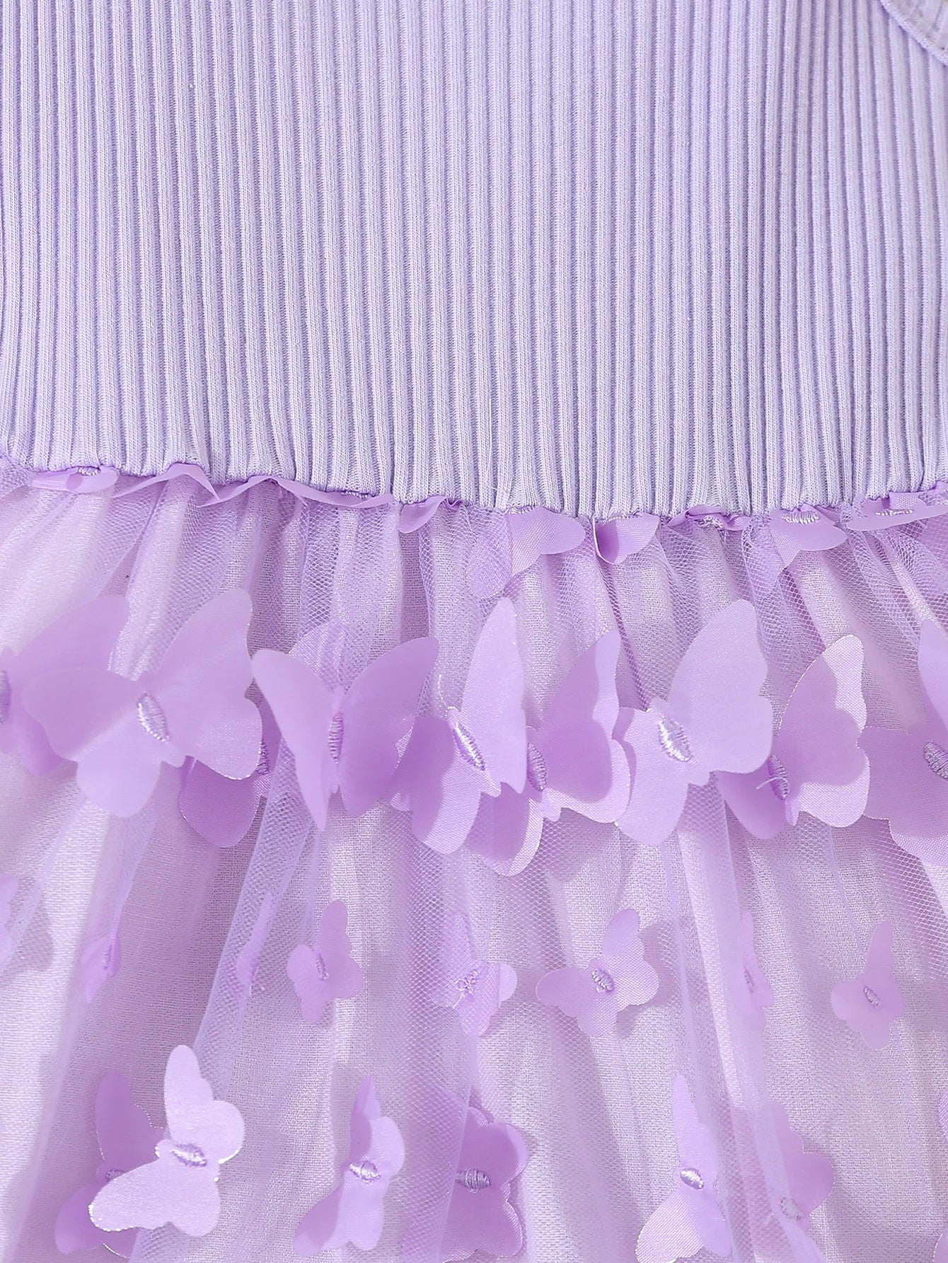 Ropa de verano para niños y niñas, vestido camisola empalmado de malla con decoración de mariposas para bebés, vestido elegante de princesa sin mangas