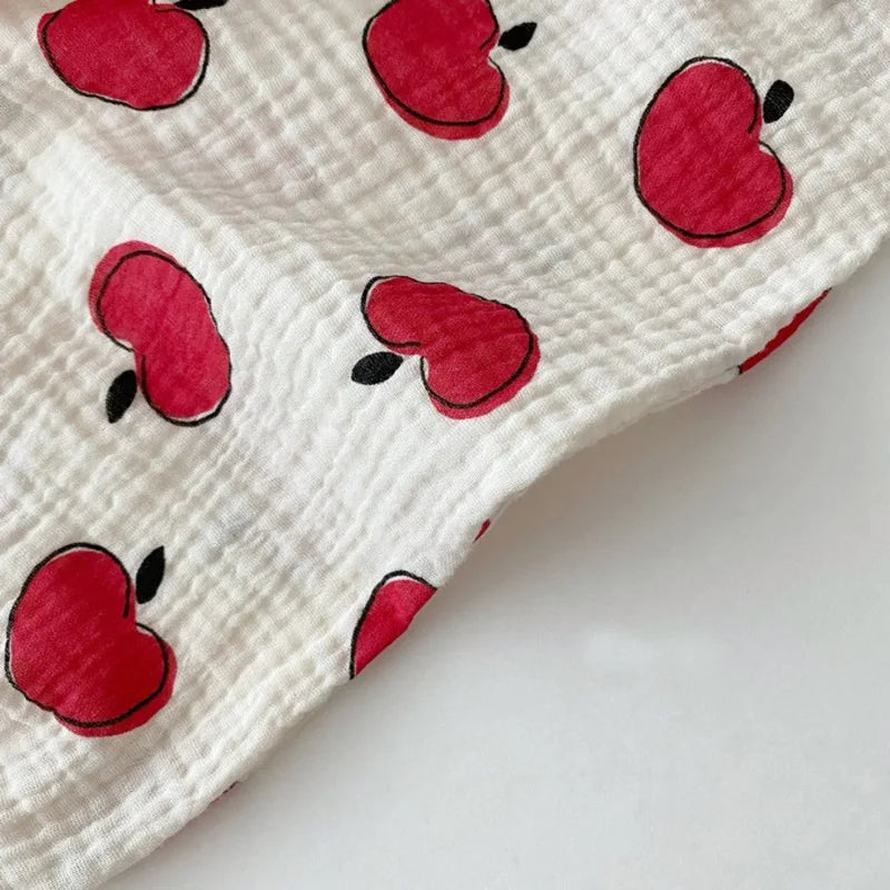 Ropa de verano para bebés, pantalones de lino para niñas, pantalones con estampado dulce, pantalones casuales para niños