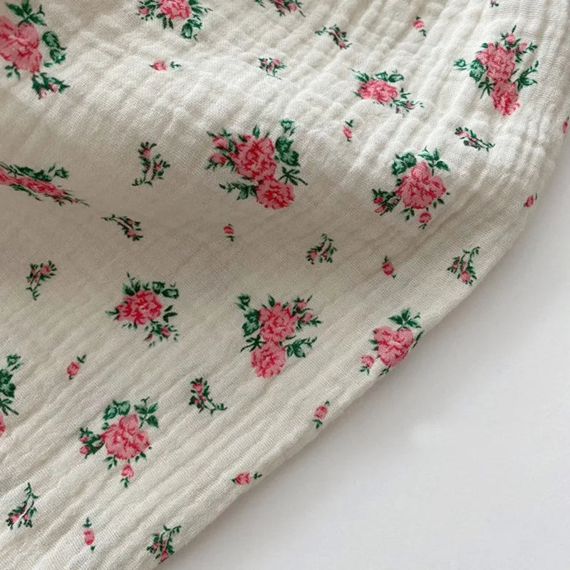 Ropa de verano para bebés, pantalones de lino para niñas, pantalones con estampado dulce, pantalones casuales para niños
