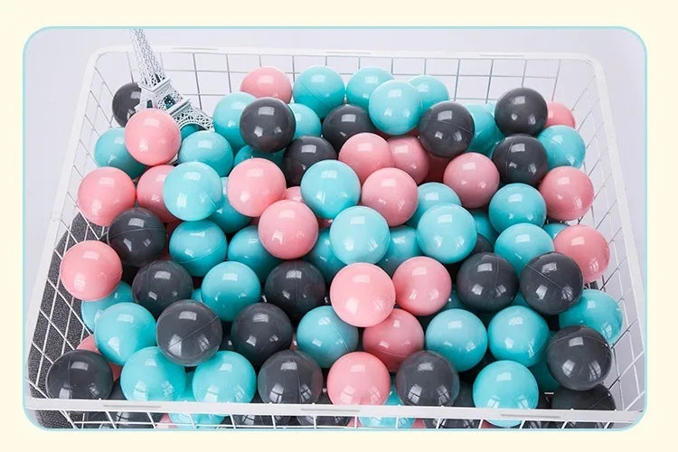 50 Uds. Bolas de plástico de colores para bebé, piscina de agua, pelota de ola oceánica, piscina para niños con aro de baloncesto, casa de juegos, tiendas de campaña al aire libre, accesorios de juguete