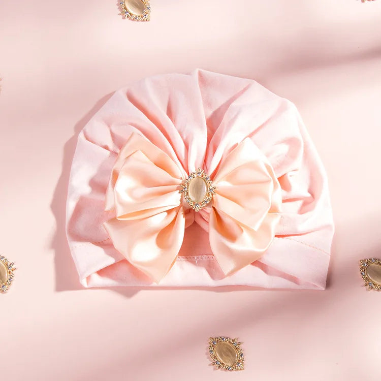 1 pieza, gorro estampado para bebé, gorro para niños, lazo para niñas recién nacidas, accesorios de fotografía de diamantes, gorro para primavera y otoño, accesorios infantiles