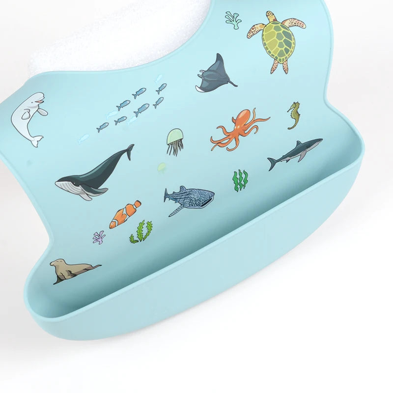 Babero de silicona para bebé, Baberos impermeables con goteo de Saliva y plátano, delantales comestibles suaves para alimentación de recién nacido, bufanda ajustable para eructar para bebé