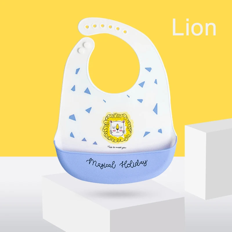 Babero de silicona para bebé, Baberos impermeables con goteo de Saliva y plátano, delantales comestibles suaves para alimentación de recién nacido, bufanda ajustable para eructar para bebé
