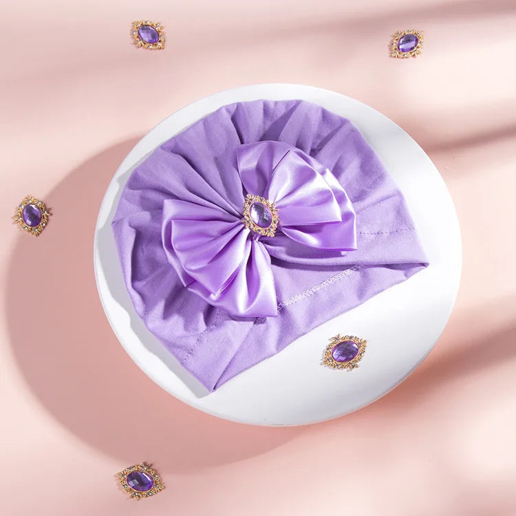 1 pieza, gorro estampado para bebé, gorro para niños, lazo para niñas recién nacidas, accesorios de fotografía de diamantes, gorro para primavera y otoño, accesorios infantiles