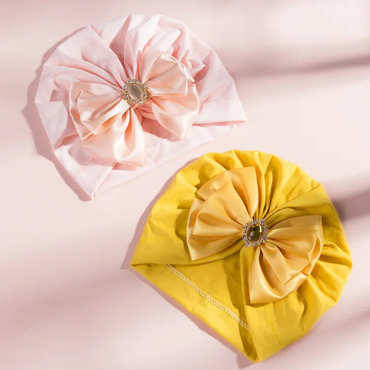 1 pieza, gorro estampado para bebé, gorro para niños, lazo para niñas recién nacidas, accesorios de fotografía de diamantes, gorro para primavera y otoño, accesorios infantiles