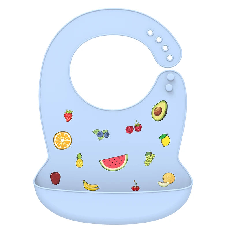 Babero de silicona para bebé, Baberos impermeables con goteo de Saliva y plátano, delantales comestibles suaves para alimentación de recién nacido, bufanda ajustable para eructar para bebé