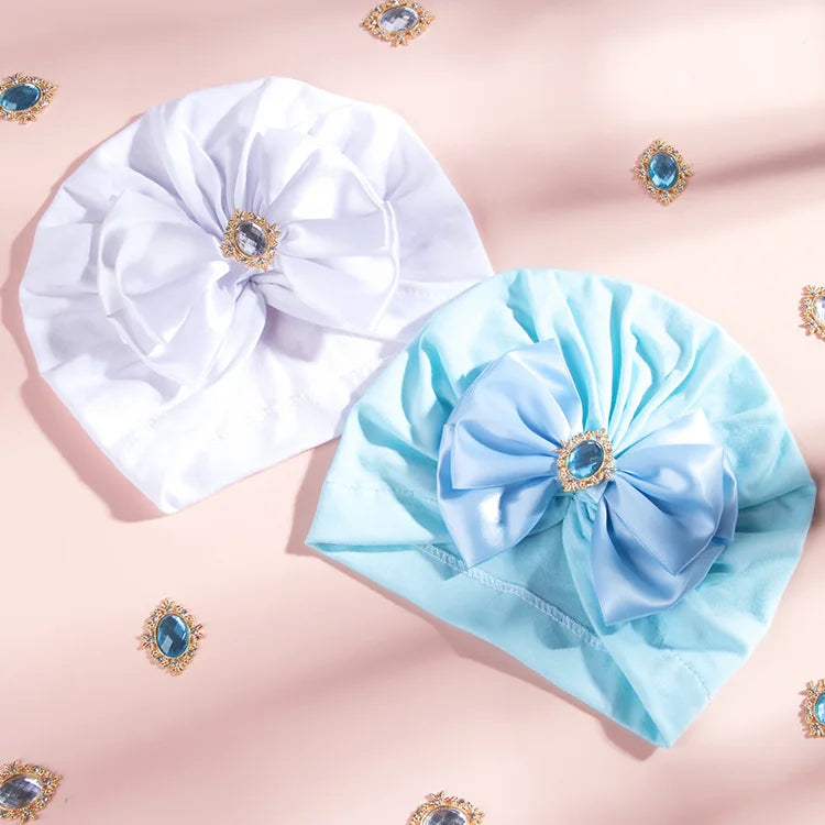 1 pieza, gorro estampado para bebé, gorro para niños, lazo para niñas recién nacidas, accesorios de fotografía de diamantes, gorro para primavera y otoño, accesorios infantiles