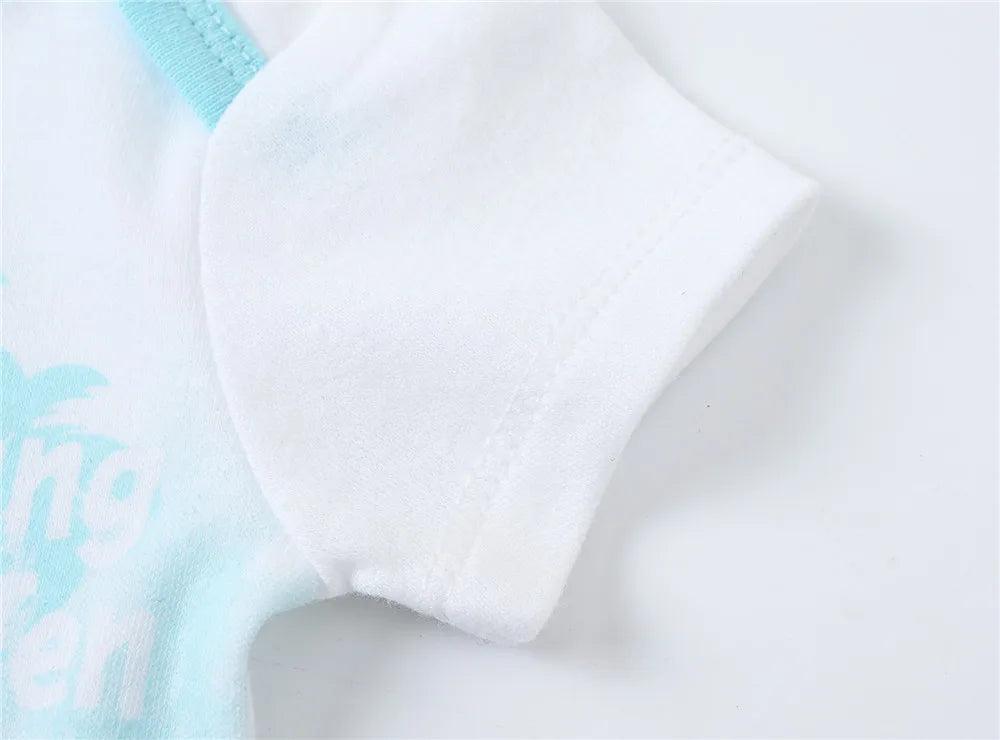 Kavkas 3 6 unids/lote Body para bebé, ropa de algodón de manga corta para recién nacido, monos con estampado de dibujos animados para niño pequeño de verano