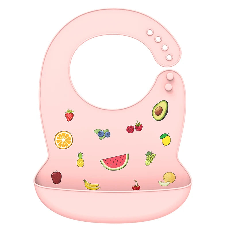Babero de silicona para bebé, Baberos impermeables con goteo de Saliva y plátano, delantales comestibles suaves para alimentación de recién nacido, bufanda ajustable para eructar para bebé