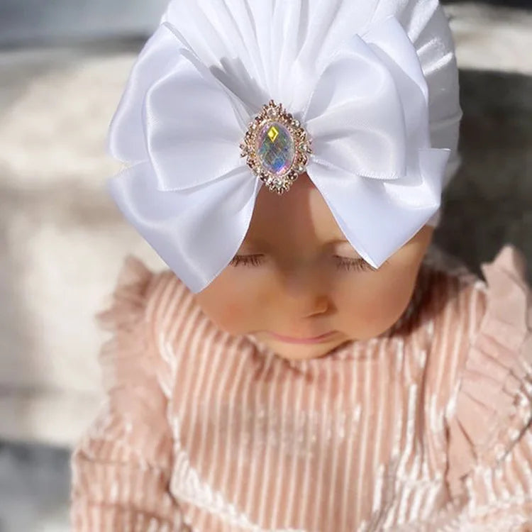 1 pieza, gorro estampado para bebé, gorro para niños, lazo para niñas recién nacidas, accesorios de fotografía de diamantes, gorro para primavera y otoño, accesorios infantiles