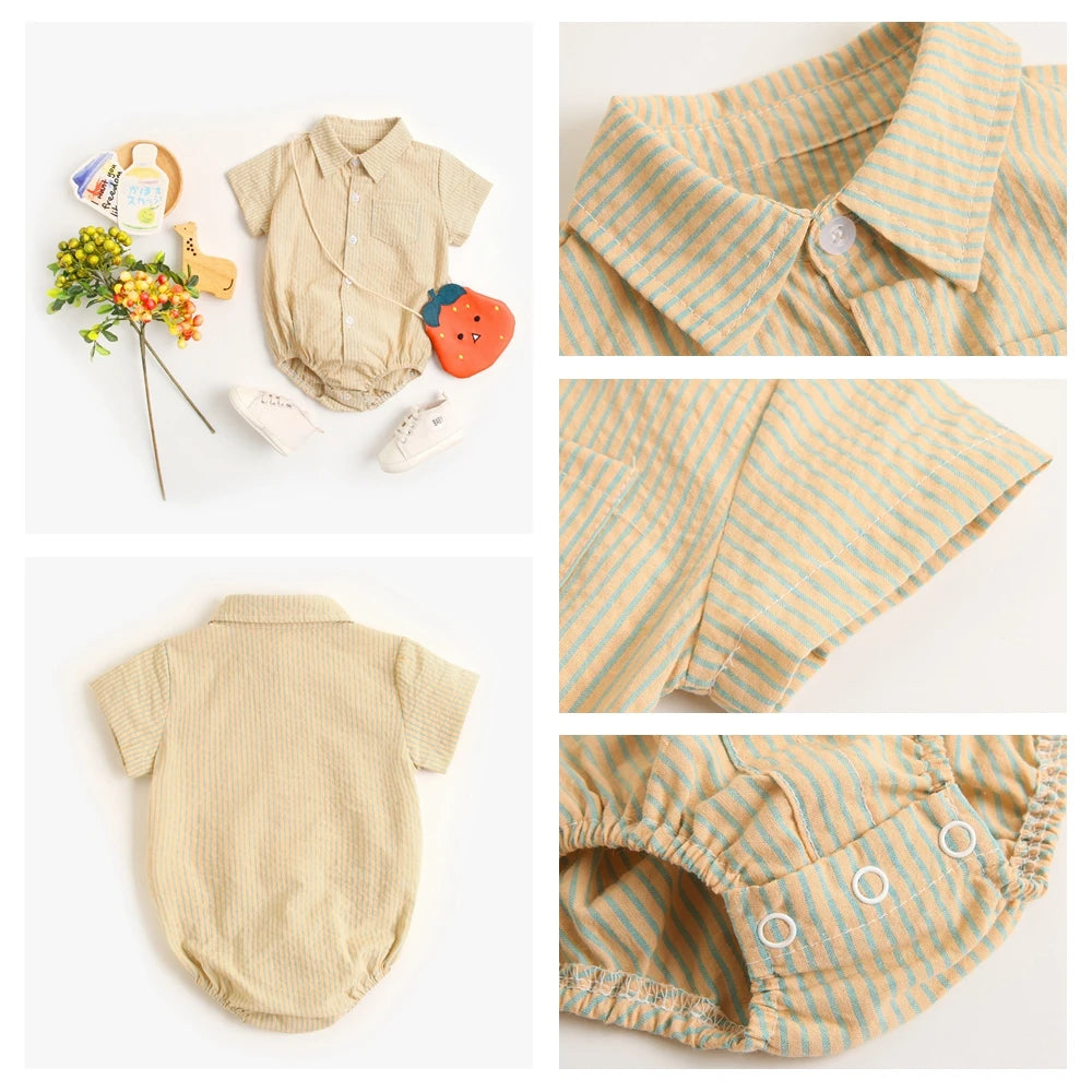 Sanlutoz, monos de verano para bebés, monos de algodón de manga corta para bebés, ropa a cuadros, monos a la moda