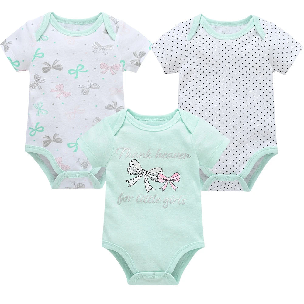 Kavkas 3 6 unids/lote Body para bebé, ropa de algodón de manga corta para recién nacido, monos con estampado de dibujos animados para niño pequeño de verano