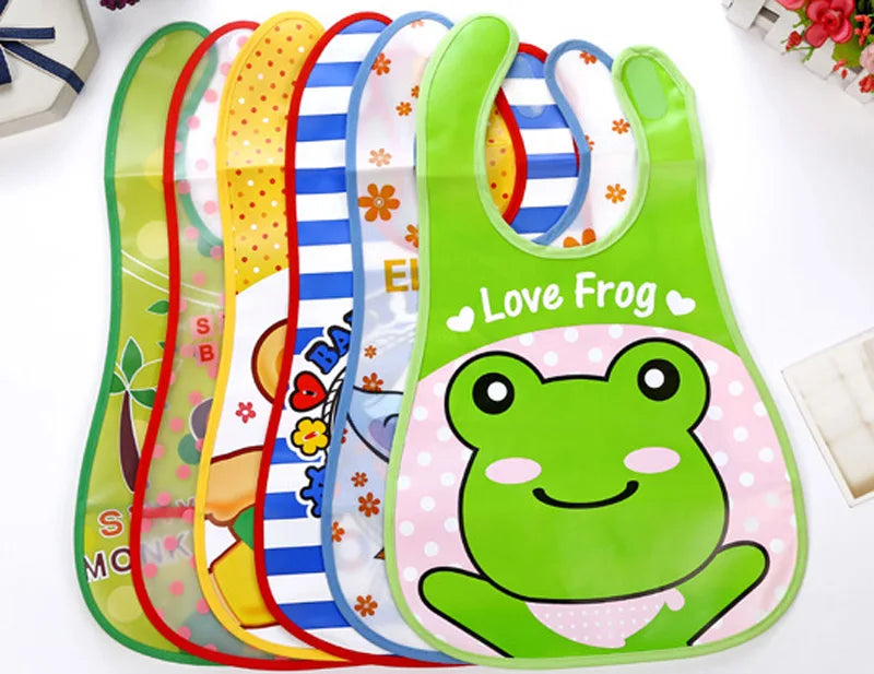 3 unids/lote Baberos impermeables para bebés, niños pequeños, niñas, delantal de alimentación sin mangas, Babero para niños con dibujos de animales