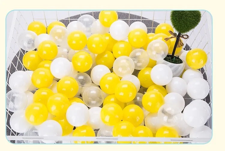 50 Uds. Bolas de plástico de colores para bebé, piscina de agua, pelota de ola oceánica, piscina para niños con aro de baloncesto, casa de juegos, tiendas de campaña al aire libre, accesorios de juguete