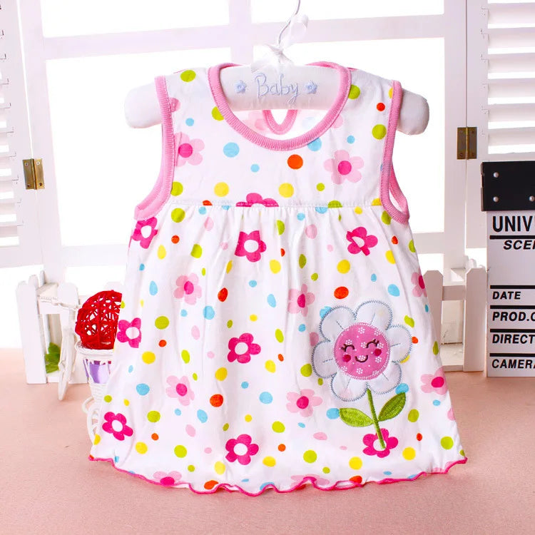Vestido de algodón para bebé, ropa infantil de moda, estilo floral, Princesa, novedad de verano