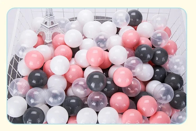 50 Uds. Bolas de plástico de colores para bebé, piscina de agua, pelota de ola oceánica, piscina para niños con aro de baloncesto, casa de juegos, tiendas de campaña al aire libre, accesorios de juguete