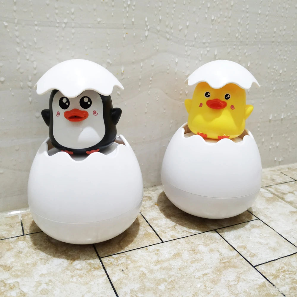 Juguete de baño para bebé, bonito pato, pingüino, huevo, rociador de agua, rociador de baño, ducha rociadora, juguetes de agua para nadar, regalo para niños