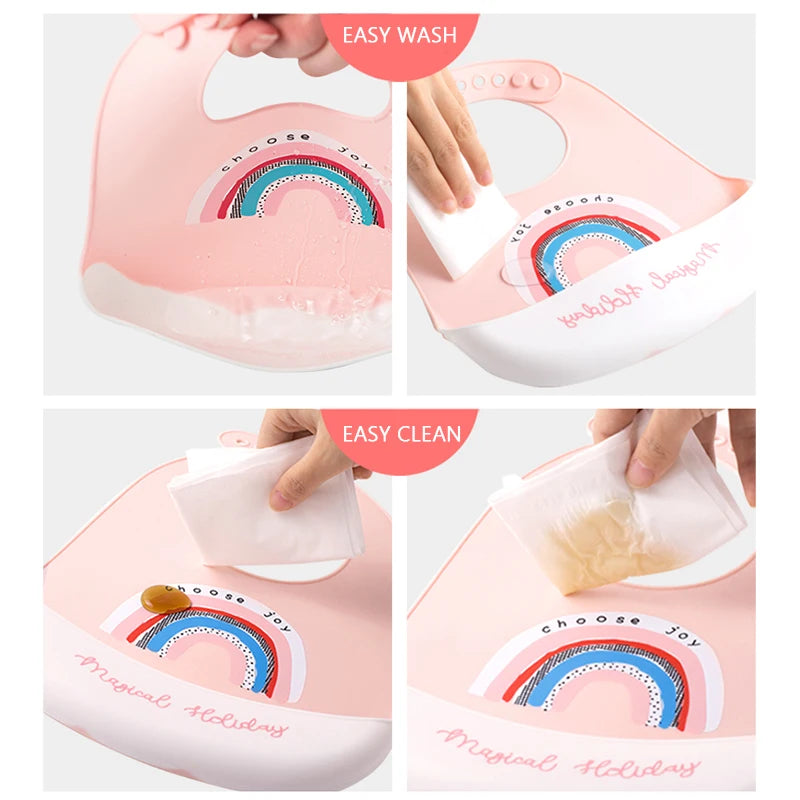Babero de silicona para bebé, Baberos impermeables con goteo de Saliva y plátano, delantales comestibles suaves para alimentación de recién nacido, bufanda ajustable para eructar para bebé