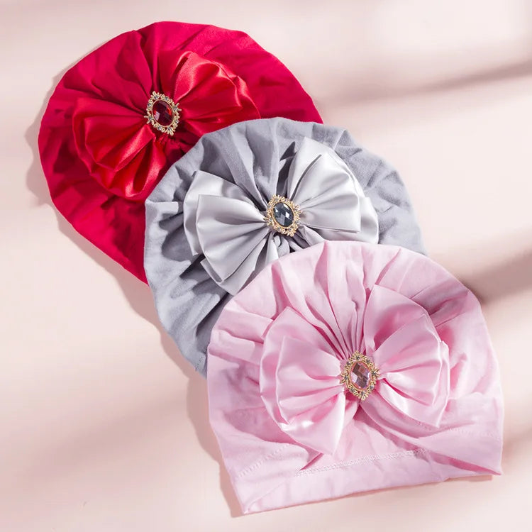 1 pieza, gorro estampado para bebé, gorro para niños, lazo para niñas recién nacidas, accesorios de fotografía de diamantes, gorro para primavera y otoño, accesorios infantiles