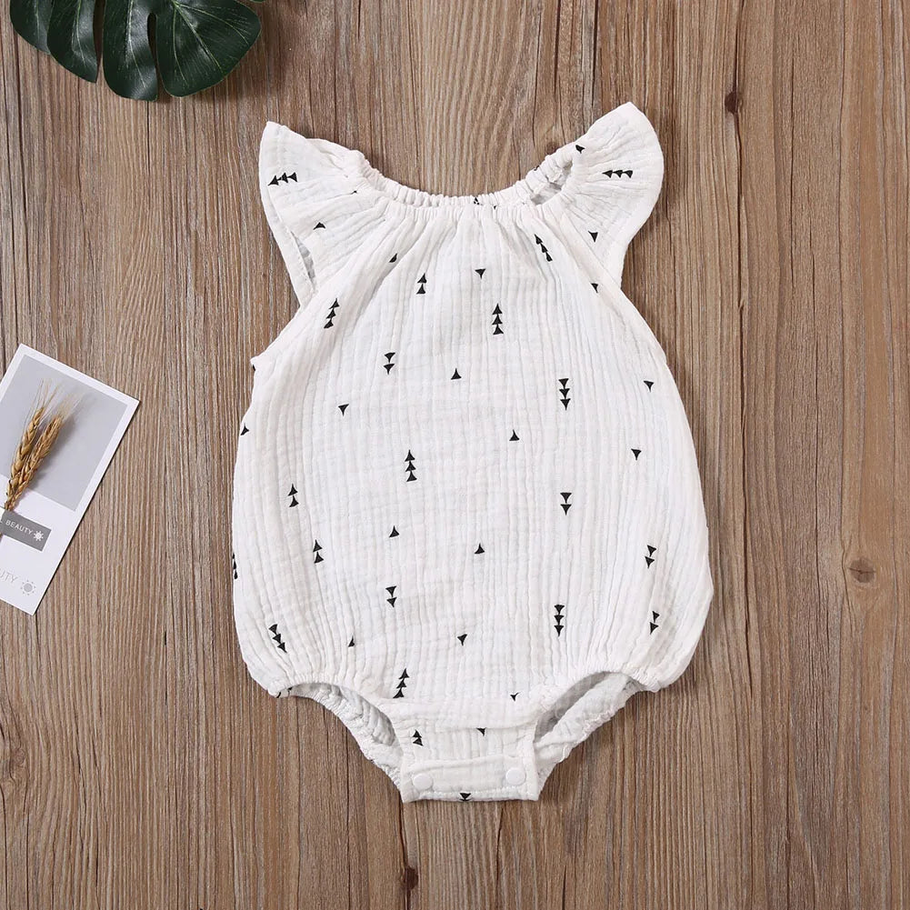 Ropa de verano para bebé, pelele con estampado para recién nacido, niña y niño, monos de manga suave de lino y algodón, ropa Unisex