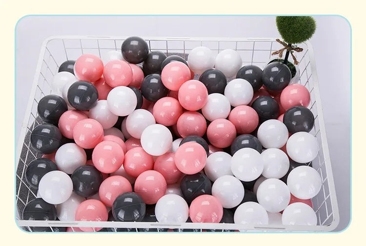 50 Uds. Bolas de plástico de colores para bebé, piscina de agua, pelota de ola oceánica, piscina para niños con aro de baloncesto, casa de juegos, tiendas de campaña al aire libre, accesorios de juguete
