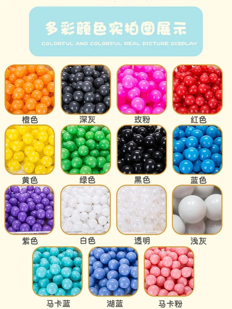 50 Uds. Bolas de plástico de colores para bebé, piscina de agua, pelota de ola oceánica, piscina para niños con aro de baloncesto, casa de juegos, tiendas de campaña al aire libre, accesorios de juguete