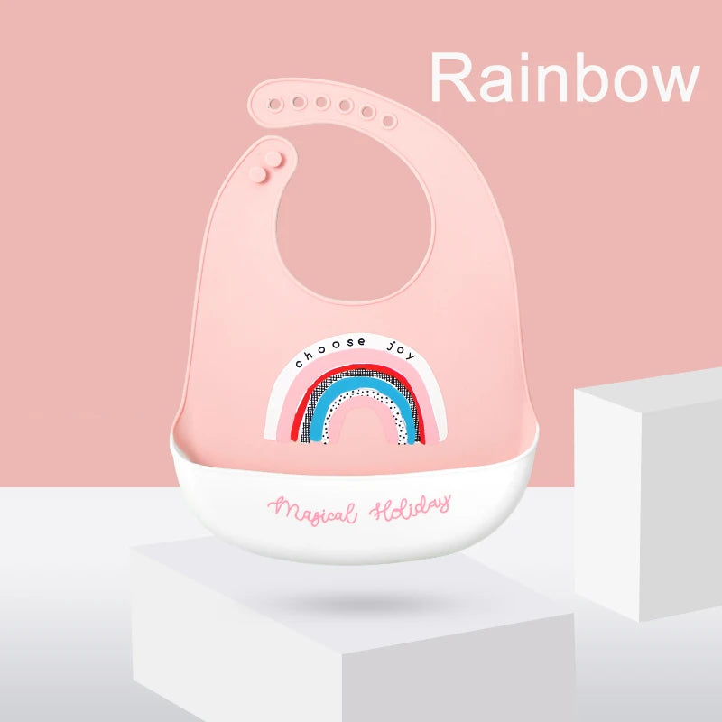 Babero de silicona para bebé, Baberos impermeables con goteo de Saliva y plátano, delantales comestibles suaves para alimentación de recién nacido, bufanda ajustable para eructar para bebé
