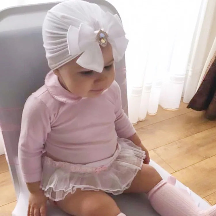 1 pieza, gorro estampado para bebé, gorro para niños, lazo para niñas recién nacidas, accesorios de fotografía de diamantes, gorro para primavera y otoño, accesorios infantiles