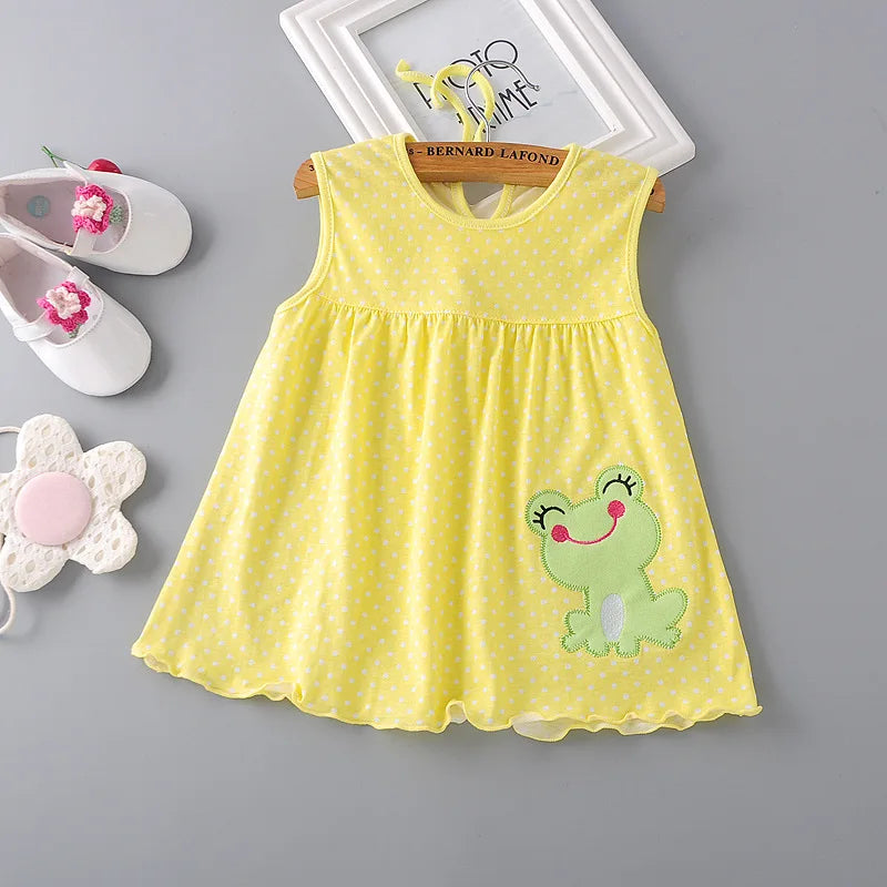Vestido de algodón para bebé, ropa infantil de moda, estilo floral, Princesa, novedad de verano