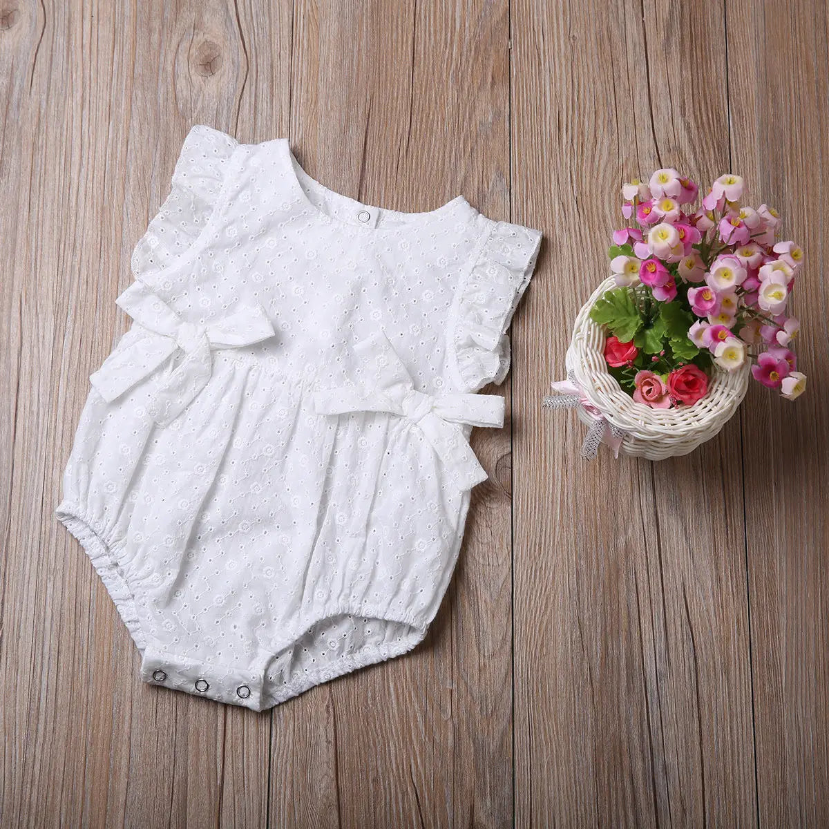 Top para recién nacidos, bebés y niñas, mono calado de una pieza, mono sin mangas de verano de 0 a 24M