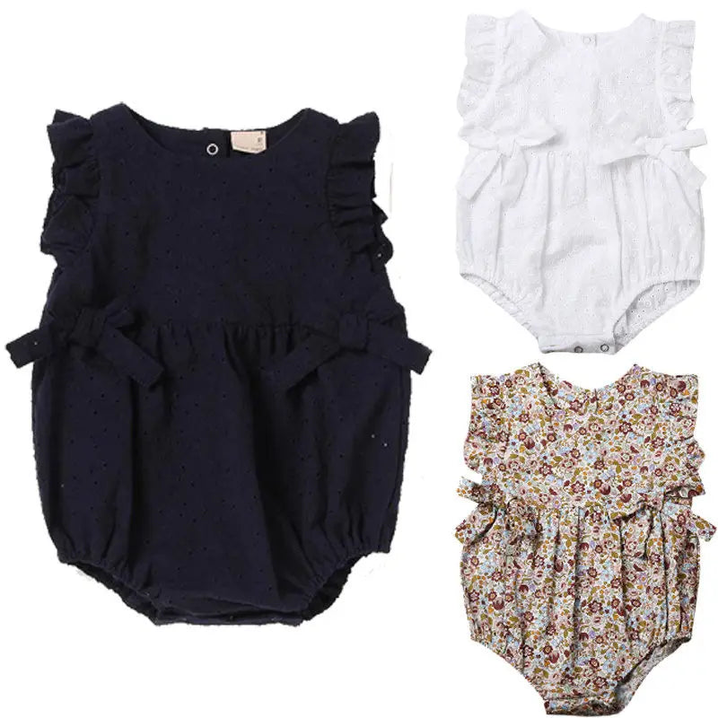 Top para recién nacidos, bebés y niñas, mono calado de una pieza, mono sin mangas de verano de 0 a 24M