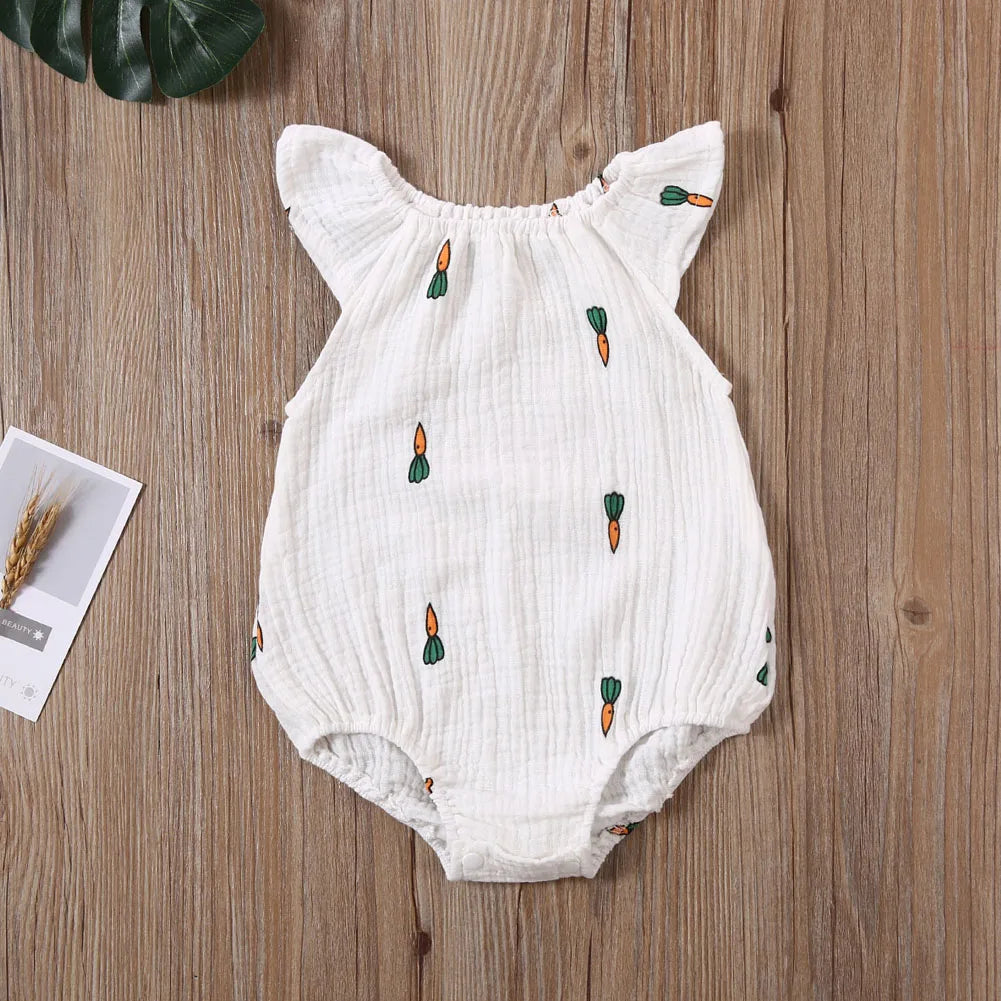 Ropa de verano para bebé, pelele con estampado para recién nacido, niña y niño, monos de manga suave de lino y algodón, ropa Unisex