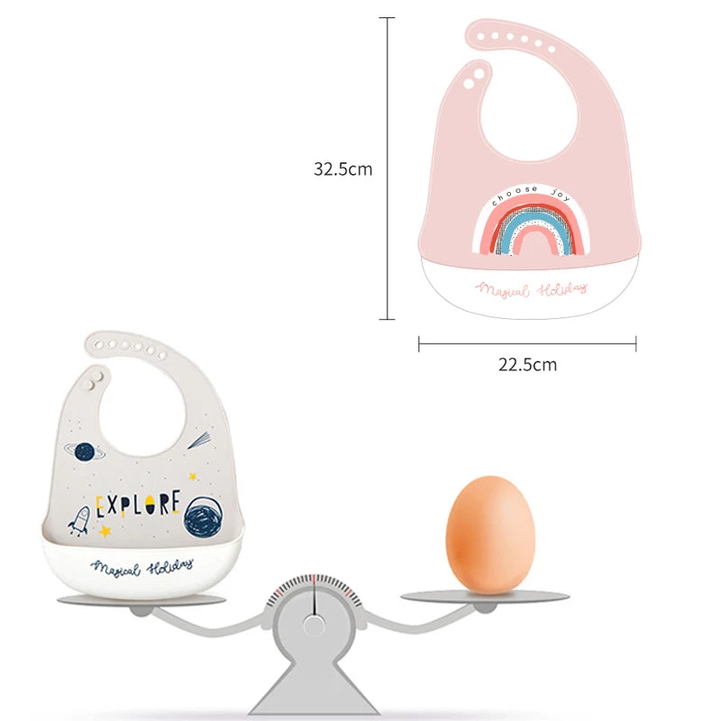 Babero de silicona para bebé, Baberos impermeables con goteo de Saliva y plátano, delantales comestibles suaves para alimentación de recién nacido, bufanda ajustable para eructar para bebé