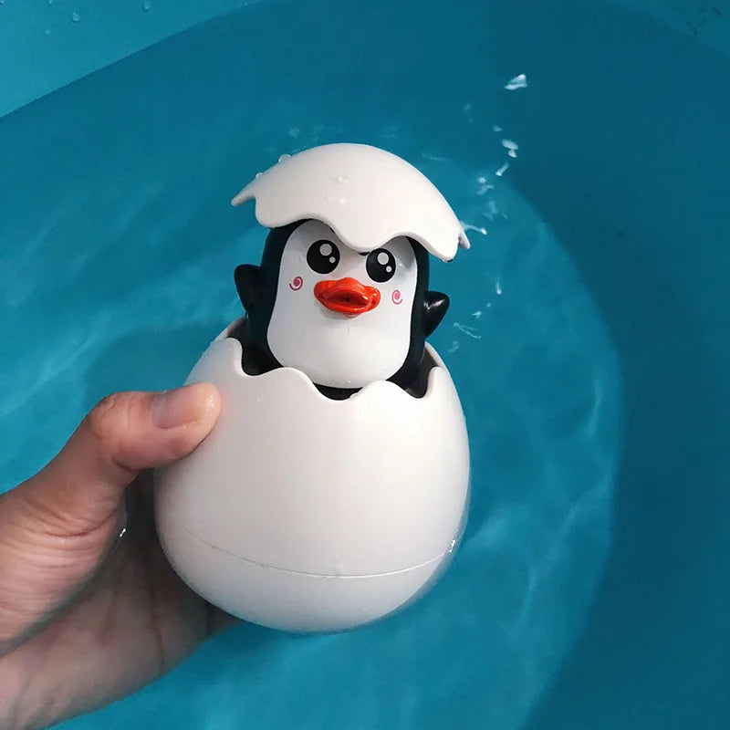 Juguete de baño para bebé, bonito pato, pingüino, huevo, rociador de agua, rociador de baño, ducha rociadora, juguetes de agua para nadar, regalo para niños