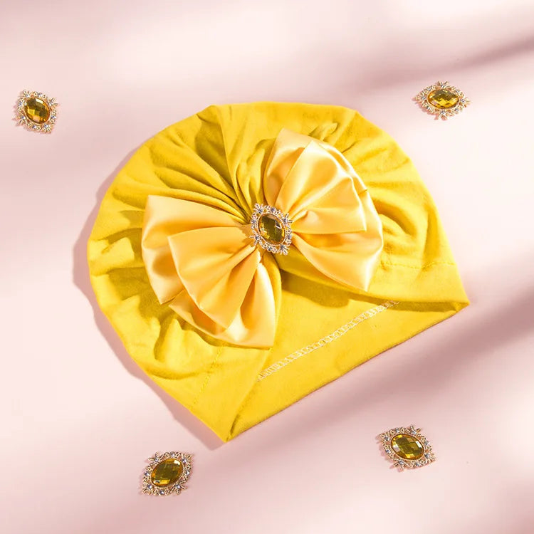 1 pieza, gorro estampado para bebé, gorro para niños, lazo para niñas recién nacidas, accesorios de fotografía de diamantes, gorro para primavera y otoño, accesorios infantiles