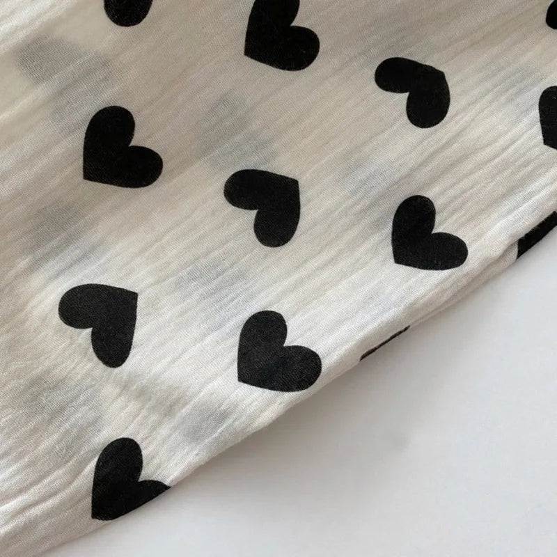 Ropa de verano para bebés, pantalones de lino para niñas, pantalones con estampado dulce, pantalones casuales para niños