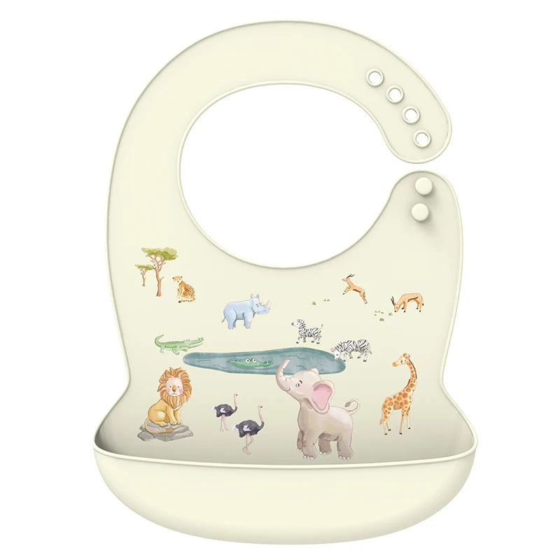Babero de silicona para bebé, Baberos impermeables con goteo de Saliva y plátano, delantales comestibles suaves para alimentación de recién nacido, bufanda ajustable para eructar para bebé