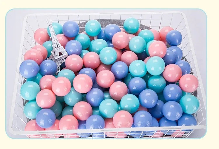 50 Uds. Bolas de plástico de colores para bebé, piscina de agua, pelota de ola oceánica, piscina para niños con aro de baloncesto, casa de juegos, tiendas de campaña al aire libre, accesorios de juguete