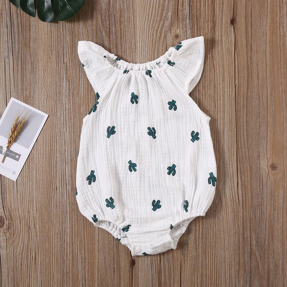 Ropa de verano para bebé, pelele con estampado para recién nacido, niña y niño, monos de manga suave de lino y algodón, ropa Unisex