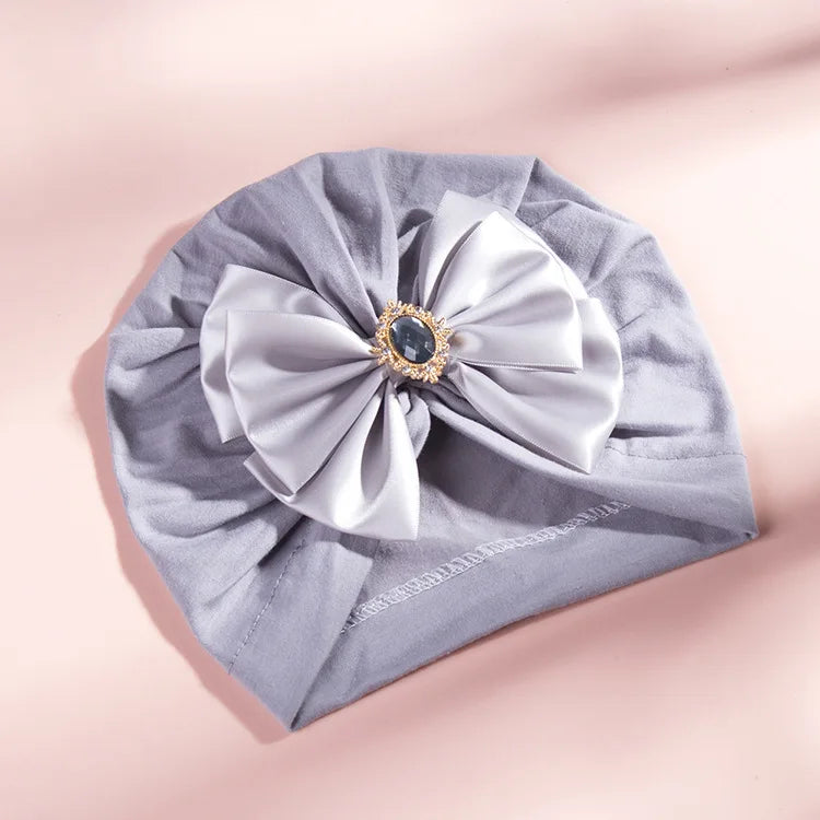 1 pieza, gorro estampado para bebé, gorro para niños, lazo para niñas recién nacidas, accesorios de fotografía de diamantes, gorro para primavera y otoño, accesorios infantiles