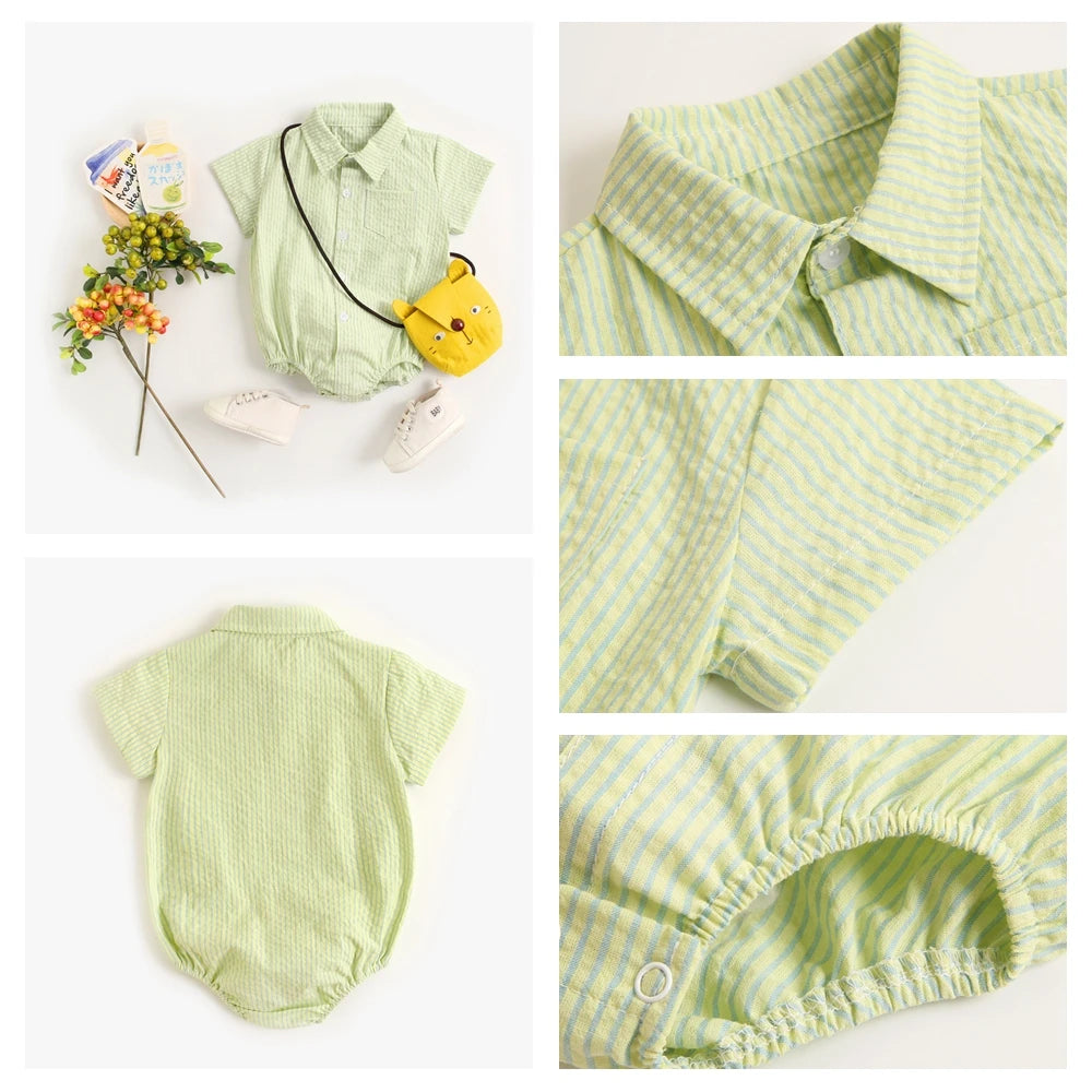 Sanlutoz, monos de verano para bebés, monos de algodón de manga corta para bebés, ropa a cuadros, monos a la moda