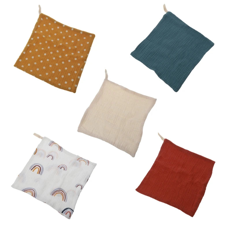 Toallas de muselina para bebé, paños para manos y cara, pañuelo para Saliva, babero, gasa de algodón, 5 unids/lote