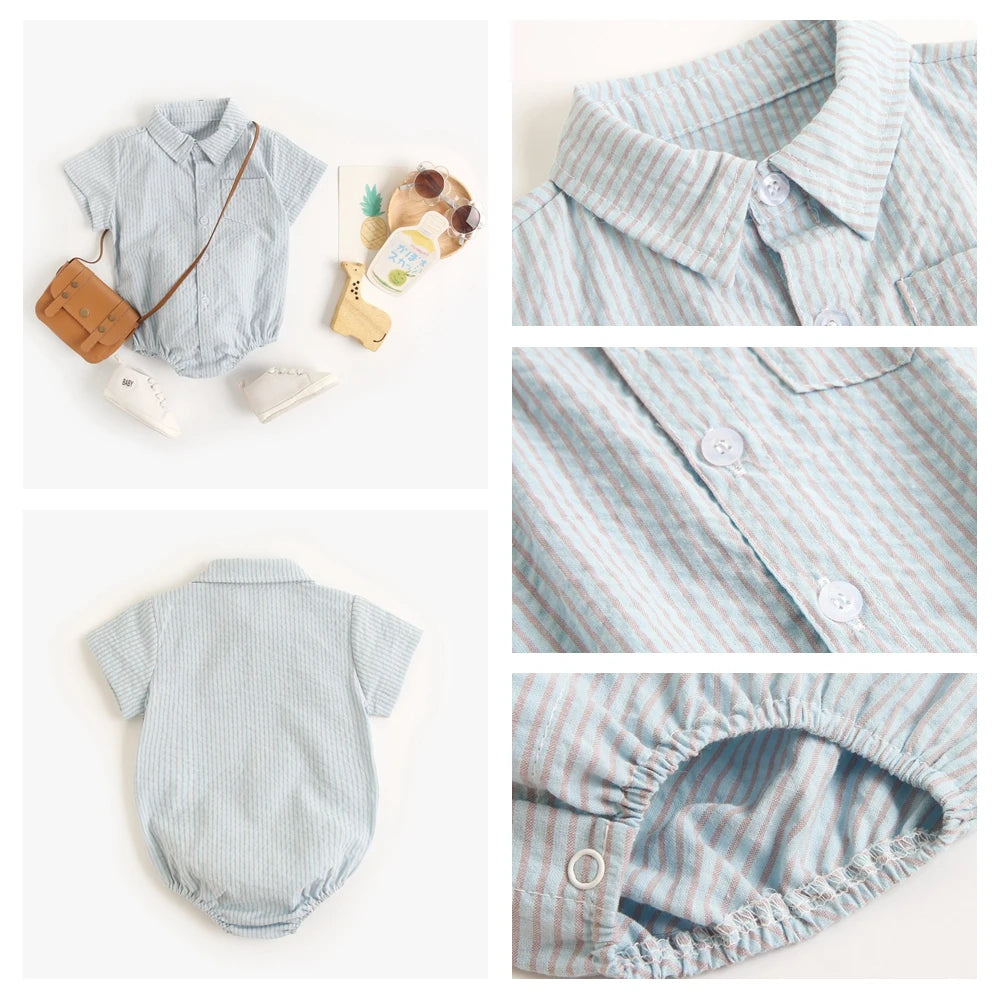 Sanlutoz, monos de verano para bebés, monos de algodón de manga corta para bebés, ropa a cuadros, monos a la moda