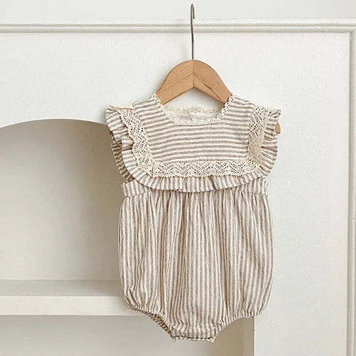 Body de verano para niña pequeña, mono sin mangas de algodón empalmado para niña recién nacida, ropa para niña de 0 a 24 meses, novedad de 2024