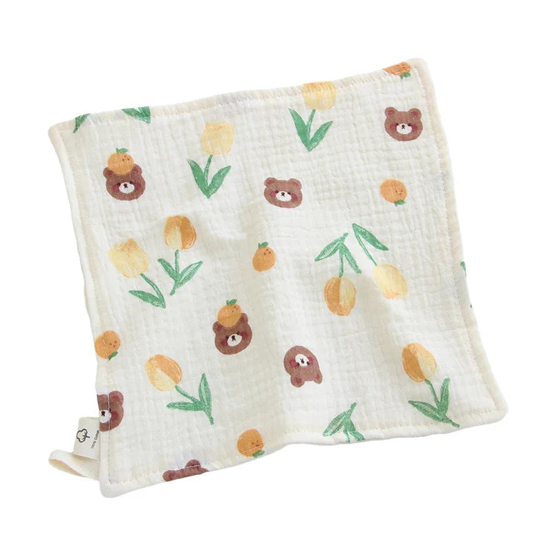 Toalla cuadrada de muselina de gasa de 4 capas para Saliva de bebé, estampado Floral, artículos para bebé recién nacido, pañuelo, toalla facial absorbente bonita