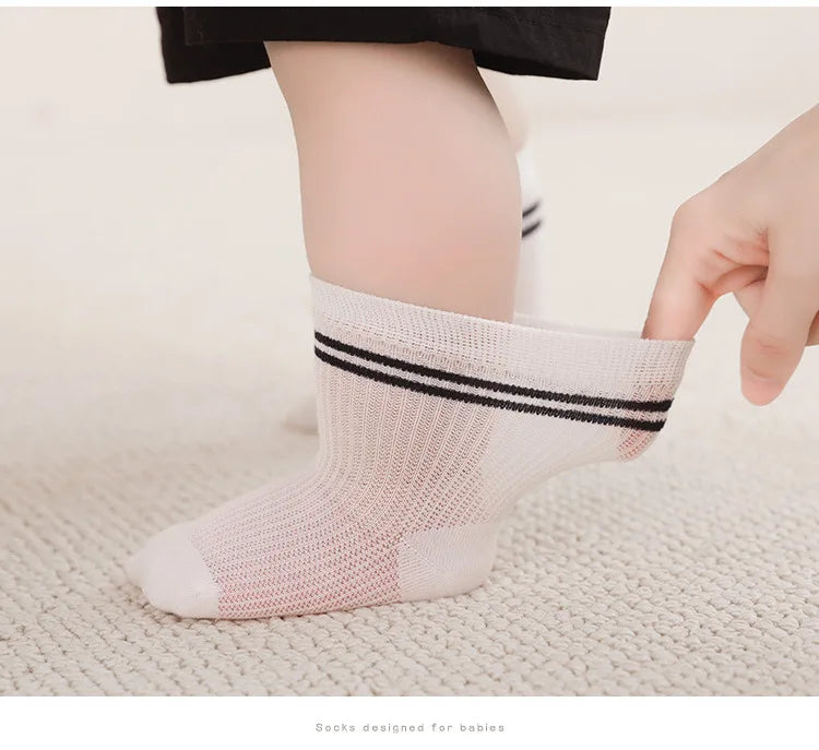 Calcetines de tubo largo para bebé, calcetines transpirables de verano para niños, medias de algodón suave para bebé, calcetines para bebés