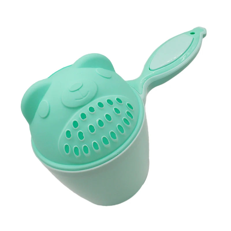 Taza de baño de oso de dibujos animados para bebé, taza de champú para ducha de niño recién nacido, cuchara de agua para ducha de bebé y niño, tazas de lavado de baño para 3 colores, 1 ud.