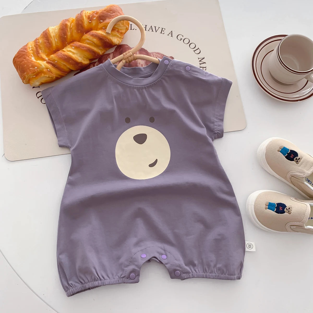 Mono de verano para bebé, mono de algodón suelto bonito con dibujos animados para bebé de 0 a 24 meses