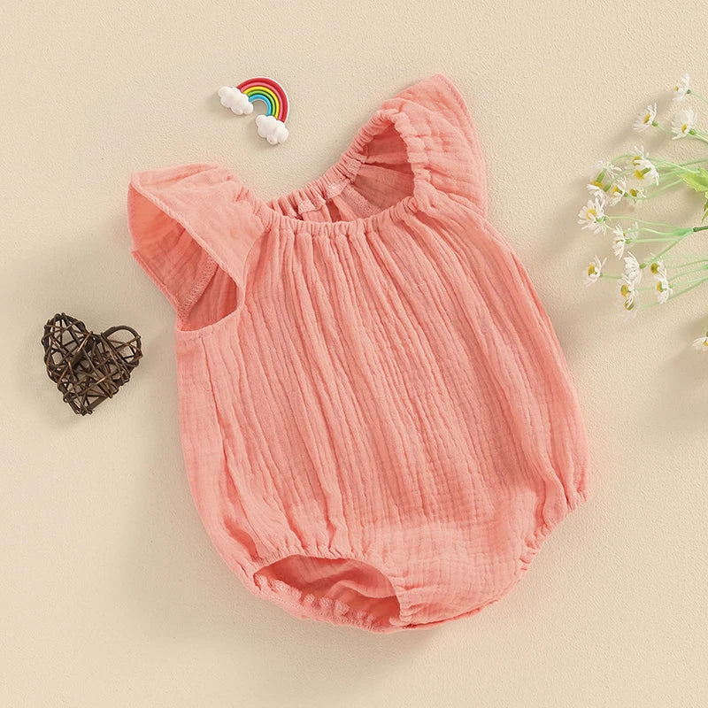 Pudcoco-Pelele de lino y algodón para niñas recién nacidas, sin mangas, con hombros descubiertos, sólido, ropa de verano, informal, de 0 a 24 meses